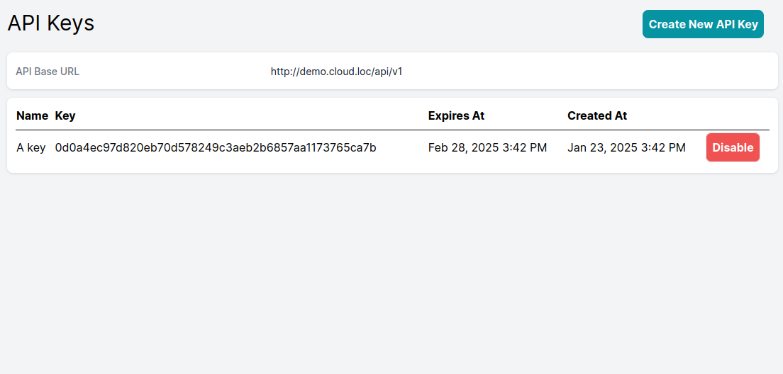 Screenshot of Email template list page